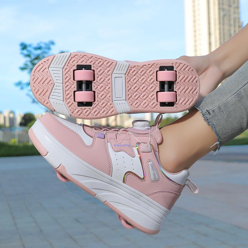 4 Wheel Skating Shoes Speed Roller Skate Children's Deformation Roller Skating Shoes Sports Wheel Shoes Dual-use Racing Sneaker