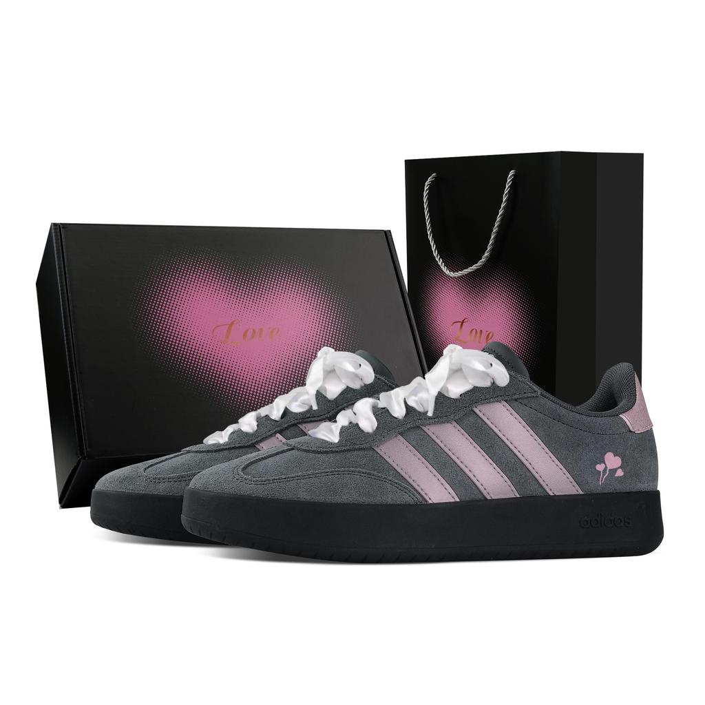 Индивидуальные шары Adidas BARREDA с сердцебиением, Сердечная коробка, Низкие кеды Армии Германии, Унисекс, Розовый, Серый, KH6999(Команда773--)