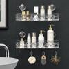 Bathroom Corner Storage Rack Transparent Triangle Thick Punch-free Anti-slip Strong Suction Great Load Bearing Shower Organizer