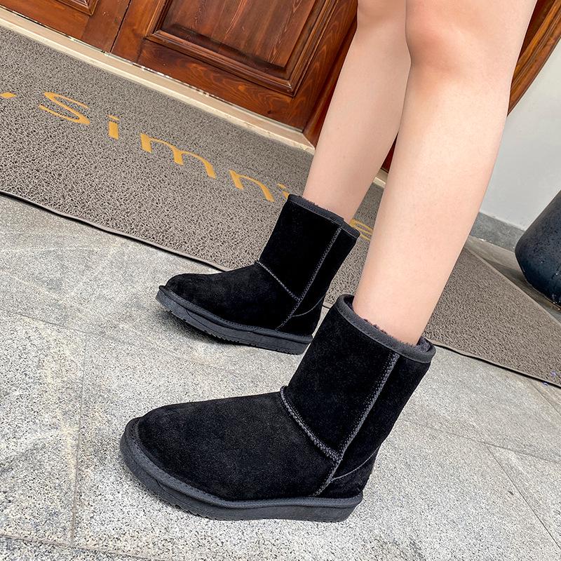 Женские зимние сапоги из коровьей кожи 2025 года — нескользящие, теплые, удобные, модные