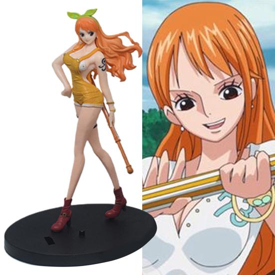 Anime Figure Realistic Shape Lovely Miniature Figurine One Piece Nami Action Figure Car Decor