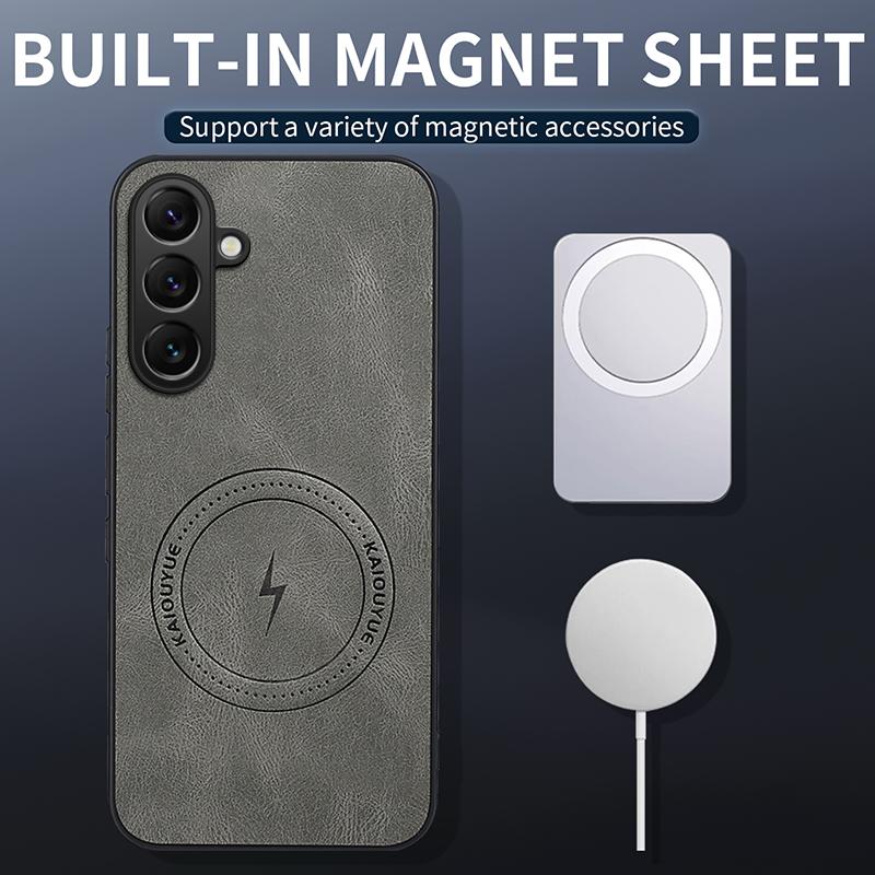 Магнитный Для Magsafe Кожаный Мягкий Чехол Для Для Samsung S25 Ultra S26 Plus S24 S23 FE S22 S21 A57 A37 A56 A55 A36 A16 A17 A15 Обложка