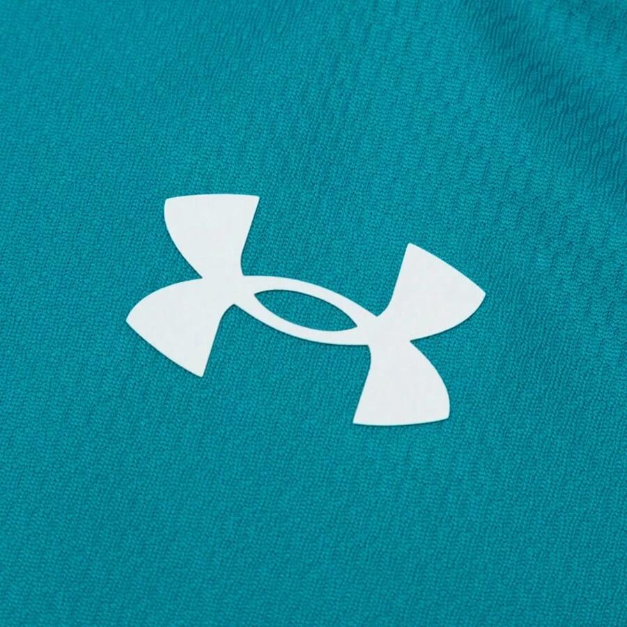 Under Armour Спортивная спортивная серия с логотипом и V-образным вырезом, цветные блоки, дышащая баскетбольная майка без рукавов, мужские топы, зеленый, синий 23500101-343