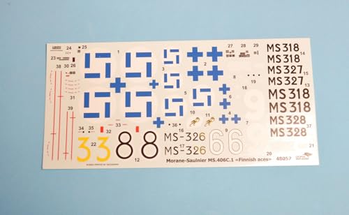 Drawnings 1/48 Morane-Saulnier MS.406C.1 Finnish Ace Pilot Plastic Model DWS48057 (Airplane)