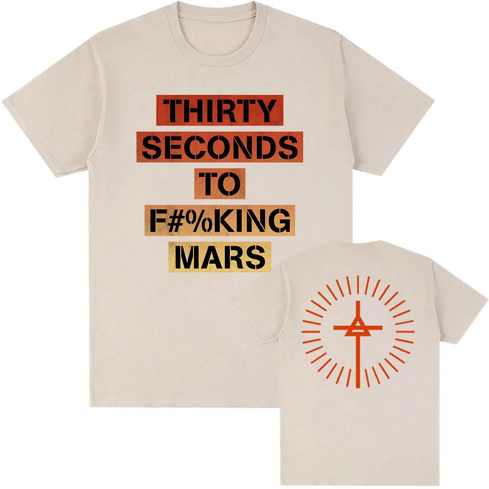 TSTFM Ombre Censored Tee Rock Band THIRTY SECONDS TO MARS T-shirt Short Sleeve O-neck Cotton Tshirts Graphic Print T Shirt Men