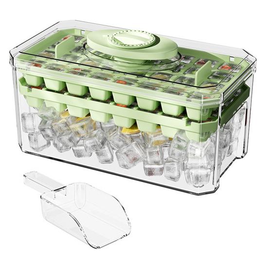 Форма для кубиков льда MIT с крышкой, контейнером для льда, совок для льда, 32 полости, устройство для приготовления кубиков льда для морозильника, легкосъемный самодельный лоток для кубиков льда для виски, коктейлей, кофе