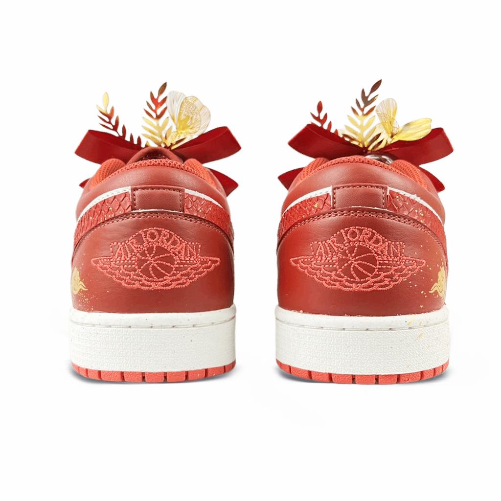 Jordan Air Jordan 1 Нескользящие Устойчивые к истиранию Низкие Винтажные Баскетбольные Кроссовки Мужские Песчаная Дюна Красный FJ3459-160(Team401-SBOX)
