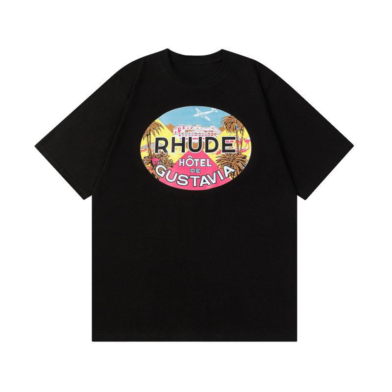 Top Trendy Brand Rh American Ude High Street Logo Print Summer New Vintage Round Neck Shortsleeved Tshirt Unisex And Unisex