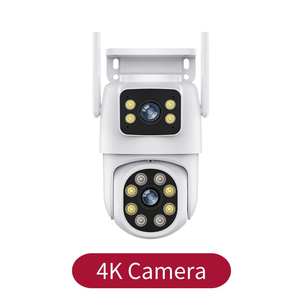 Lens PTZ IP Outdoor 6K HD Three Screen WiFi Security Auto Tracking 4K Dual Len Wirelss CCTV Camera iCsee