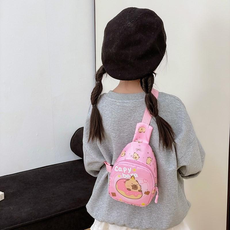 Donut Capybara Printed Shoulder Crossbody Chest Bags Children Cartoon Gifts