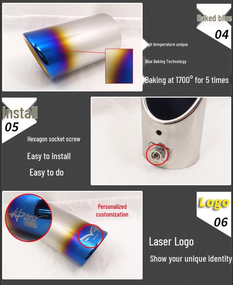 Нержавеющая сталь Выхлопная труба хвостовая для Octavia 1.6 Jinbei