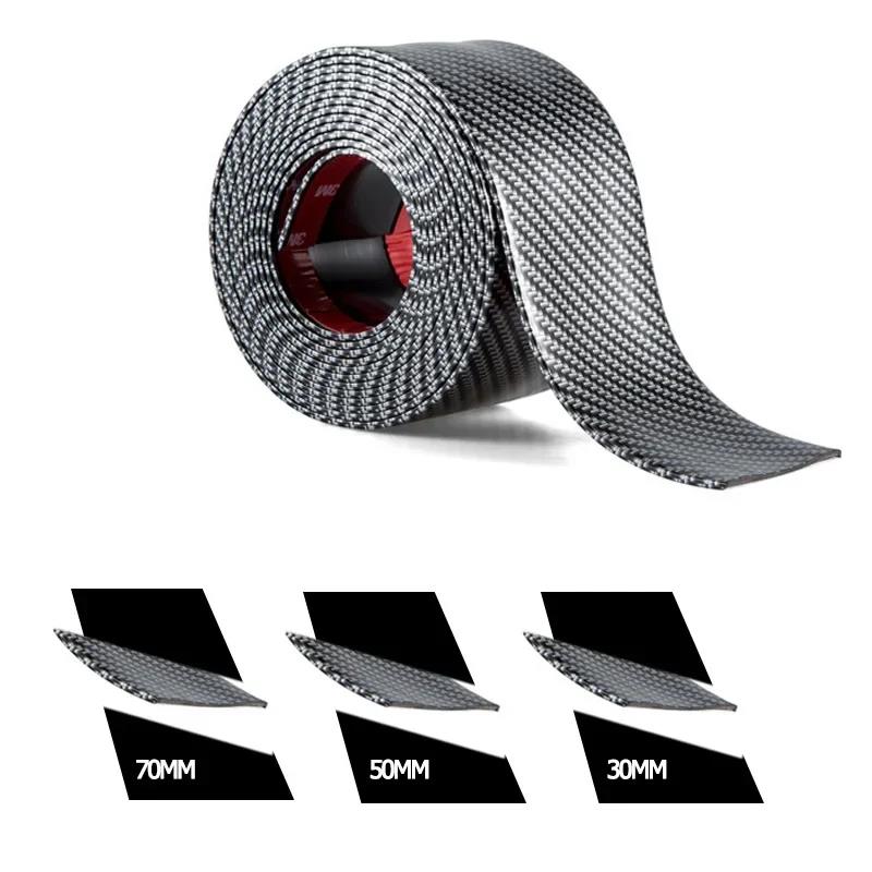 Universal Car Stickers Doorsill Bumper Threshold Step Carbon Fiber Protector Guard Strip Sticker Anti Scratch Strips Film Interior Mirrors 6