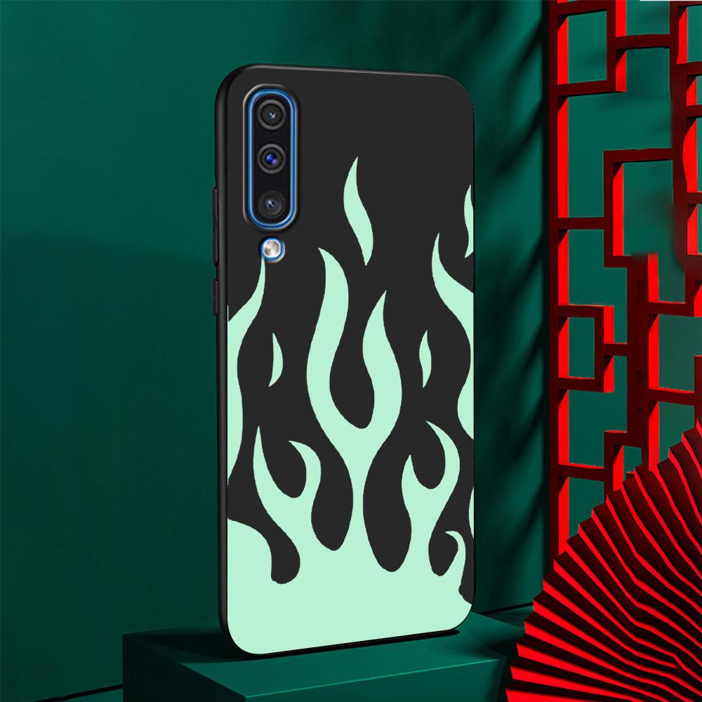 Крутой зеленый красный чехол Flame Fire для Samsung Galaxy A50 A10 A70 A30 A20e A40 A20s A10s A10e A90 5G A80 A9 мягкий черный чехол для телефона