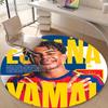 1pc Lamine Yamal  Print Round Carpet Chair Round Carpet Suitable for Bedroom Living Room Home Decorative Carpet
