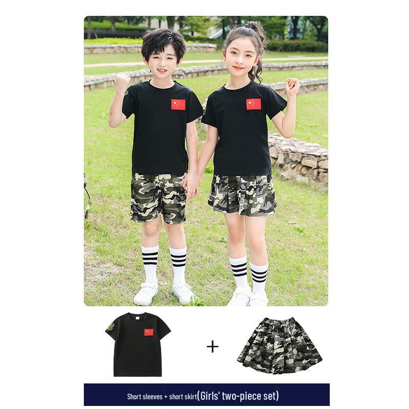 Kids' Camouflage Combat Uniform - Summer Camp Outdoor Training Set for Primary Students