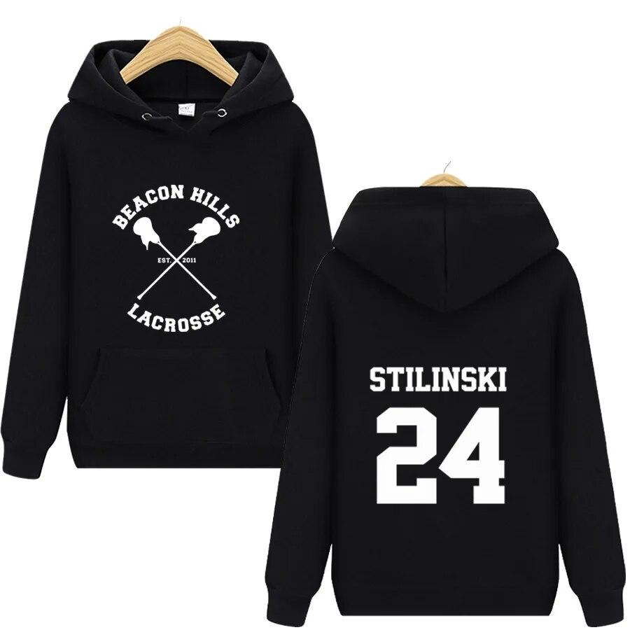 Teen Wolf Stilinski 24 с принтом, женские толстовки с длинными рукавами и карманами, повседневная уличная одежда, женская новинка, одежда