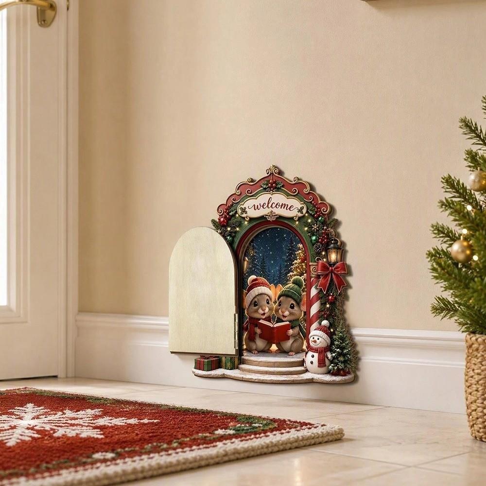 Openable Mouse Hole Door Mini Miniature Garden Door Creative Fairy Elf Door Outdoor Yard Art