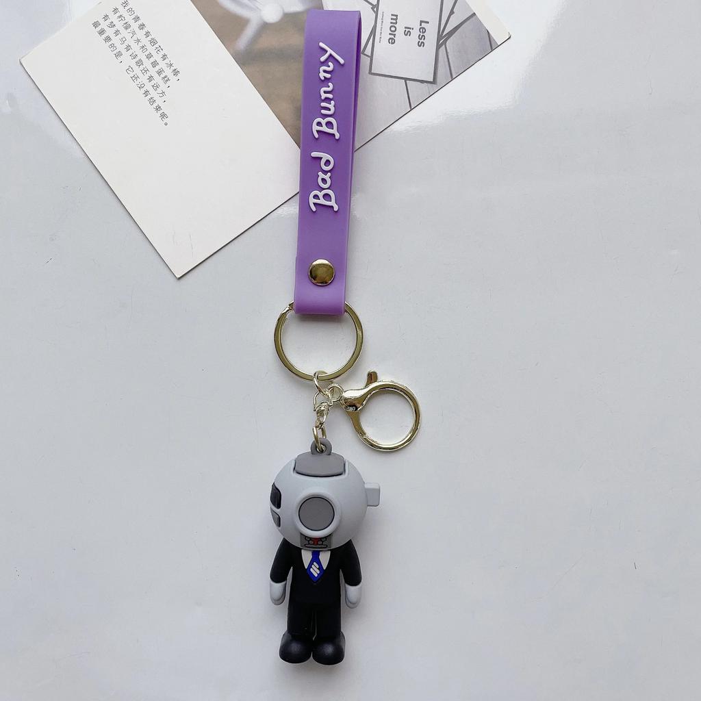 Cuphead Keychain Anime Cartoon Mugman Figures Doll Skibidi Toilet Man Keyring Pendent Car Key Chains Kids Toys Christmas Gifts