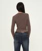 MUSINSA STANDARD WOMAN Women'S Pigment Ribbed Slim Crew Neck Long Sleeve T-Shirt [Brown]