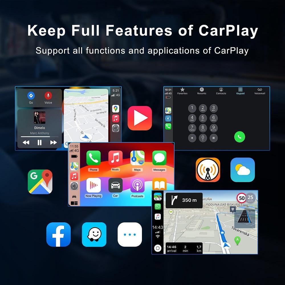 Беспроводной адаптер CarPlay 2025, беспроводной автомобильный плеер для автомобилей с проводным CarPlay и IOS 5Ghz Wi-Fi USB-плеер с функцией прямого подключения и воспроизведения