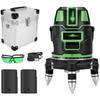 5-Line Green Laser Level, 5 Lines, 6 Points, 4-Direction Large Square Beam Illumination, Automatic Correction, Rotating Laser Line, Green Level, Compa