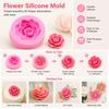 Rose Flower Silicone Mold Pink 3D Petal Texture Mould for Cake Decorating, Candle Making, Clay and DIY Crafts