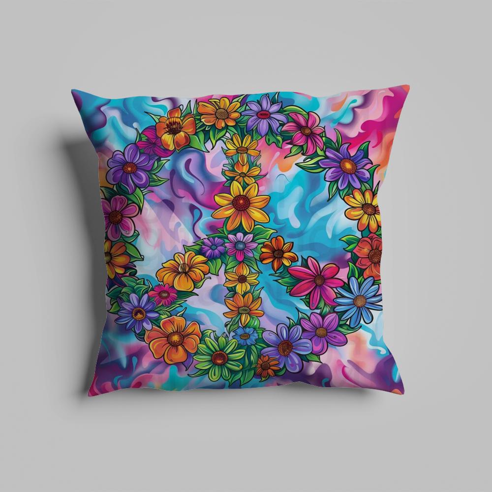 Pillow Case luxurious home office, sofa decorative Multi sized car seat cushions, pillowcases Peace sign flower sunshine