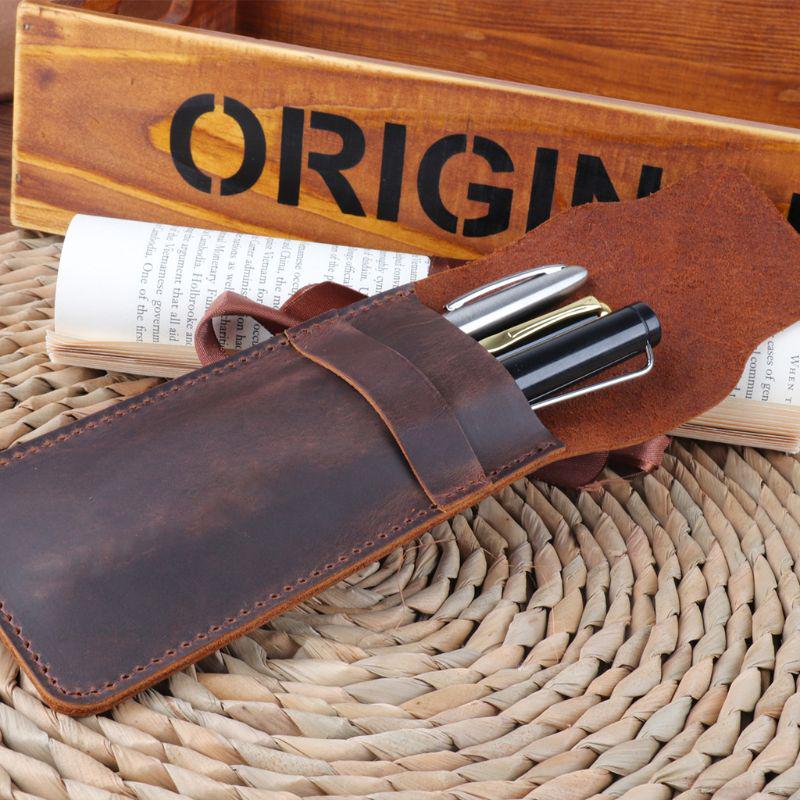 Holder Fountain Leather Brown Pen Pen Pouch Pencil Holder Handmade Ballpoint Pen