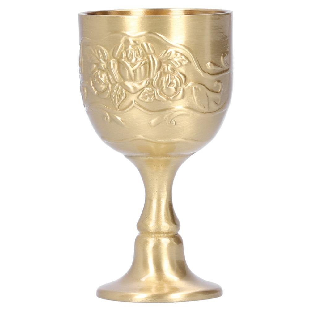 Brass Brass Goblet Embossed Rose Wine Goblet Goblets & Chalices Small Goblet Party Supplies