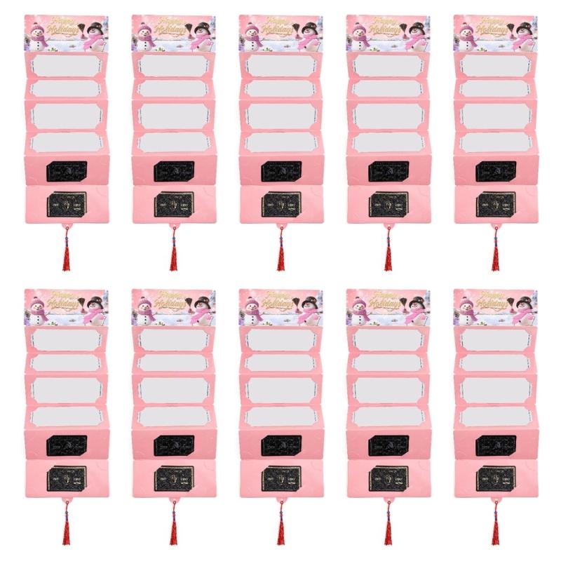Festival Santa Design 10 Compartment Cash Envelopes Holiday Gift Box Durable Paper Christmas Party Essential