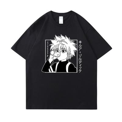 Футболка с графическим принтом Killua Zoldyck унисекс, летняя, повседневная, с круглым вырезом, коротким рукавом, в уличном стиле, модная футболка в стиле аниме