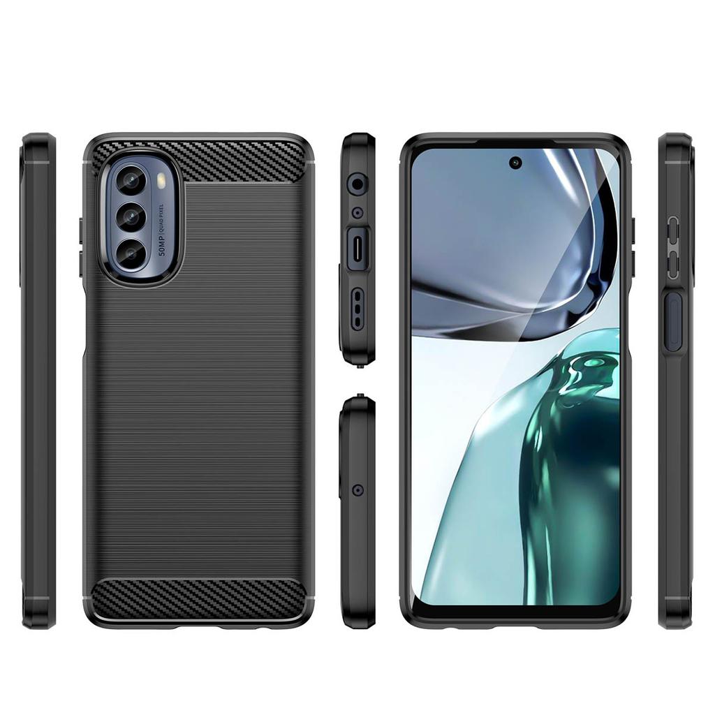 Motorola Moto G62 5G Flexible Carbon Silicone Protective Case - Black