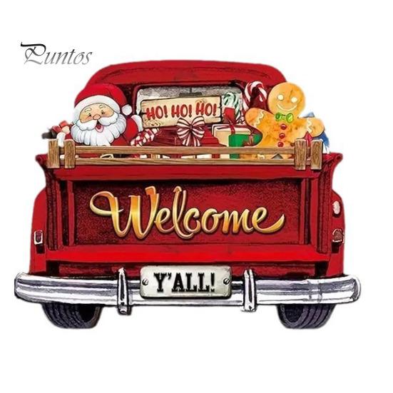 Подвесной приветственный знак на входной двери грузовика с 12 альтернативными сезонными праздничными декорациями, приветственный знак в форме грузовика на осень, День благодарения, Хэллоуин