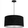 Pendant lamp, ceiling chandelier, chrome, velvet lampshade