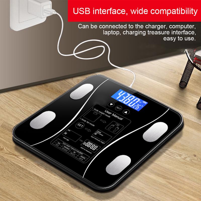 Bluetooth Body Fat Scale Floor Scientific Smart Electronic LED Digital Bathroom Weight Scale Balance Monitor