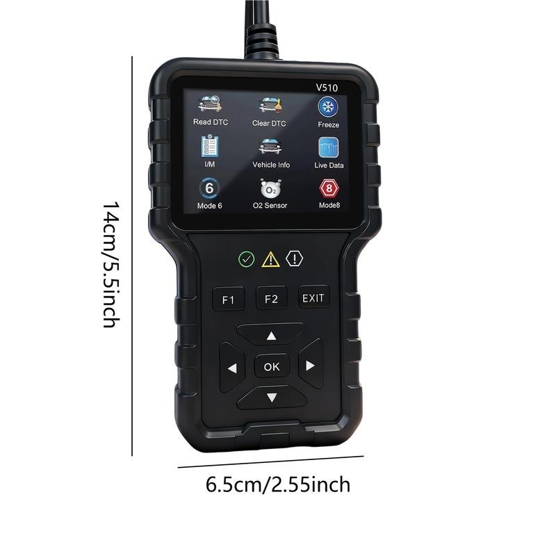 V510 OBD2 Сканер Диагностический Инструмент | Тестер Аккумулятора, Считыватель Кодов Ошибок Двигателя, Данные в Реальном Времени, Поиск DTC, Стоп-Кадр, Сканер для Всех OBDII