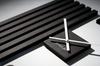 Black wooden lamella wall clock 60cm
