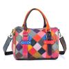 Colorful Cowhide Checkered Patchwork Women's Bags Versatile Trend Fashionable Crossbody Bags