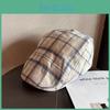 Checkered Fashion Pattern Women Casual Duckbill Cap For Summer Autumn And