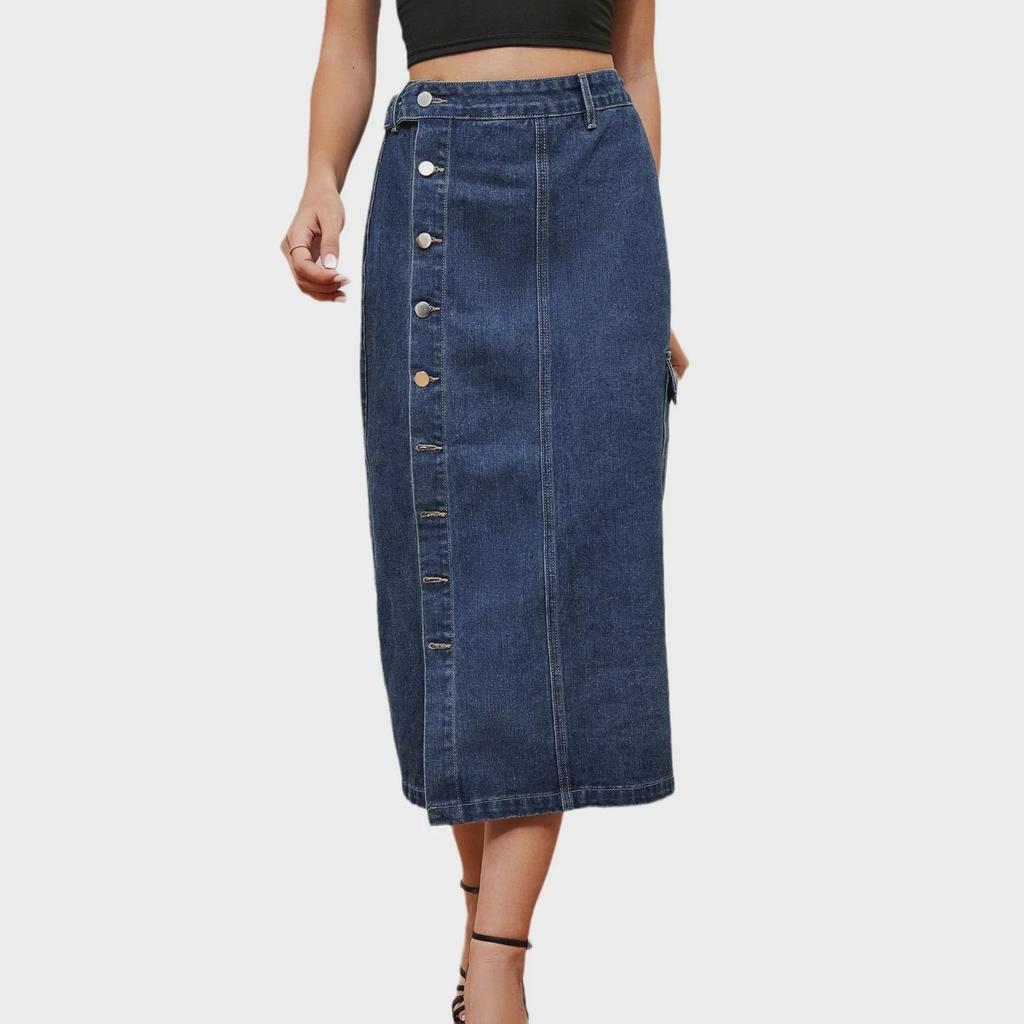 New Hot Girl Semi-Elastic Denim Workwear Casual Skirt for Women