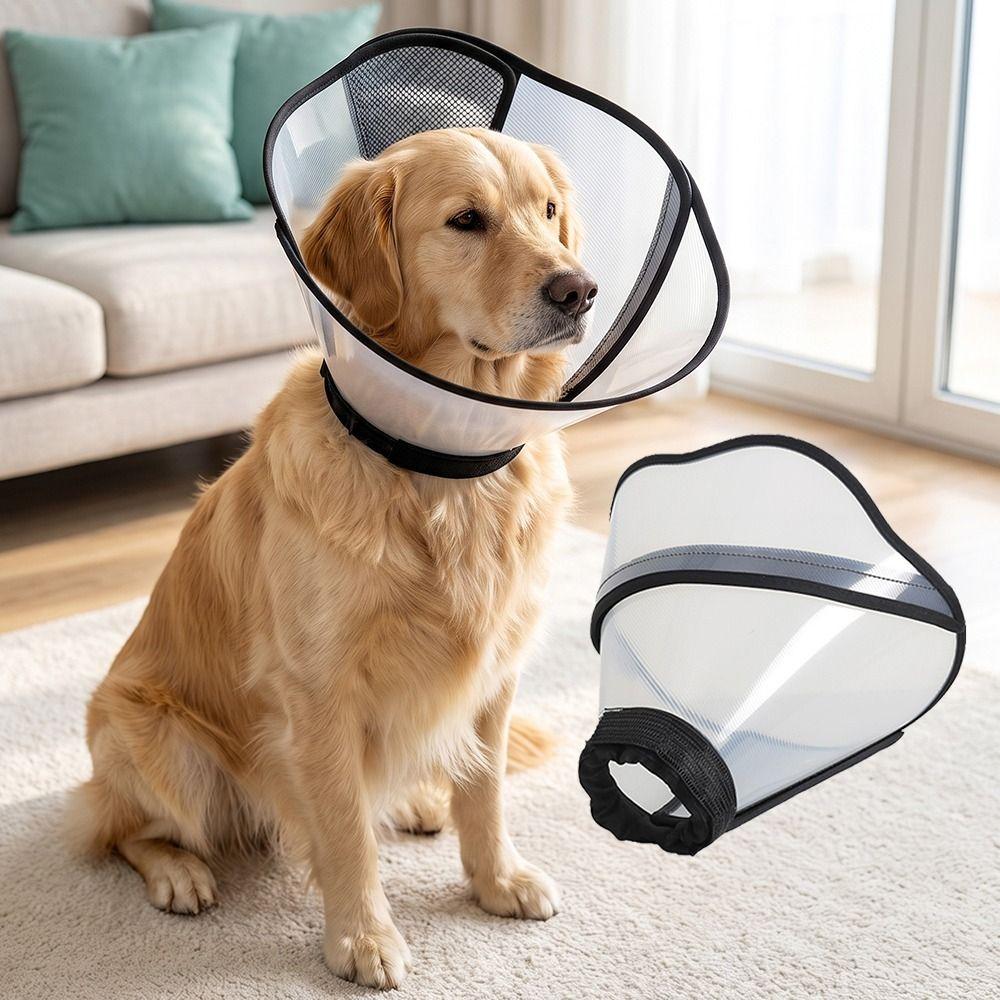 Breathable Dogs Comfy Cones Transparent Neck Protection Cover Dog Sterilization Collar  Wound