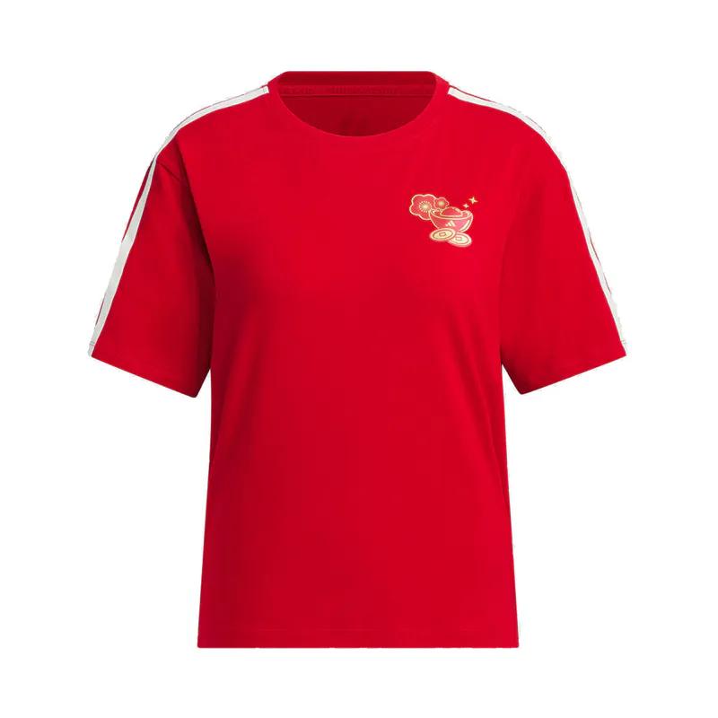 adidas CNY Осень/Зима 2024 Футболка Женская Красная JM8836