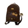 Hello Kitty Cartoon Leopard Print Pu Backpack With Padded Straps For Casual Day Use