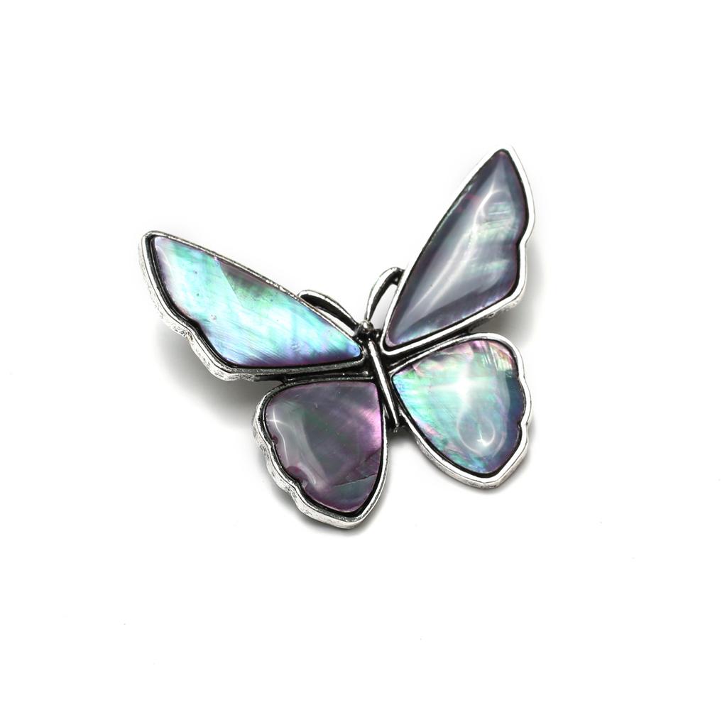 1Pc Fashion Natural Shell Butterfly Brooch Pin for Women Romantic Love Wedding Jewelry Bride Bridesmaids Gifts 50×43mm