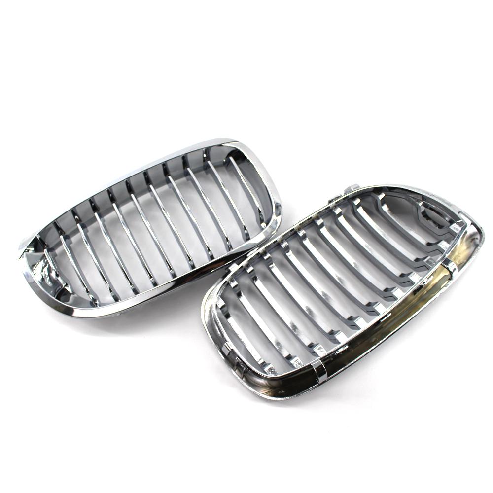 2 шт. серебряные автомобильные передние решетки на капот, замена гриля для BMW E46 Coupe 3 Series 2 Door 2002-2006