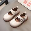 Повседневная кожаная обувь для девочек, мягкая подошва, нескользящая, детская обувь на плоской подошве, принцесса, детская обувь в британском стиле с мелким крестом, все подходящие