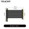 TEUCER PCI-E 4.0 X16 удлинительный кабель для видеокарты, экранированный, гибкий, монтаж под углом 90°, удлинитель GPU, черный/белый