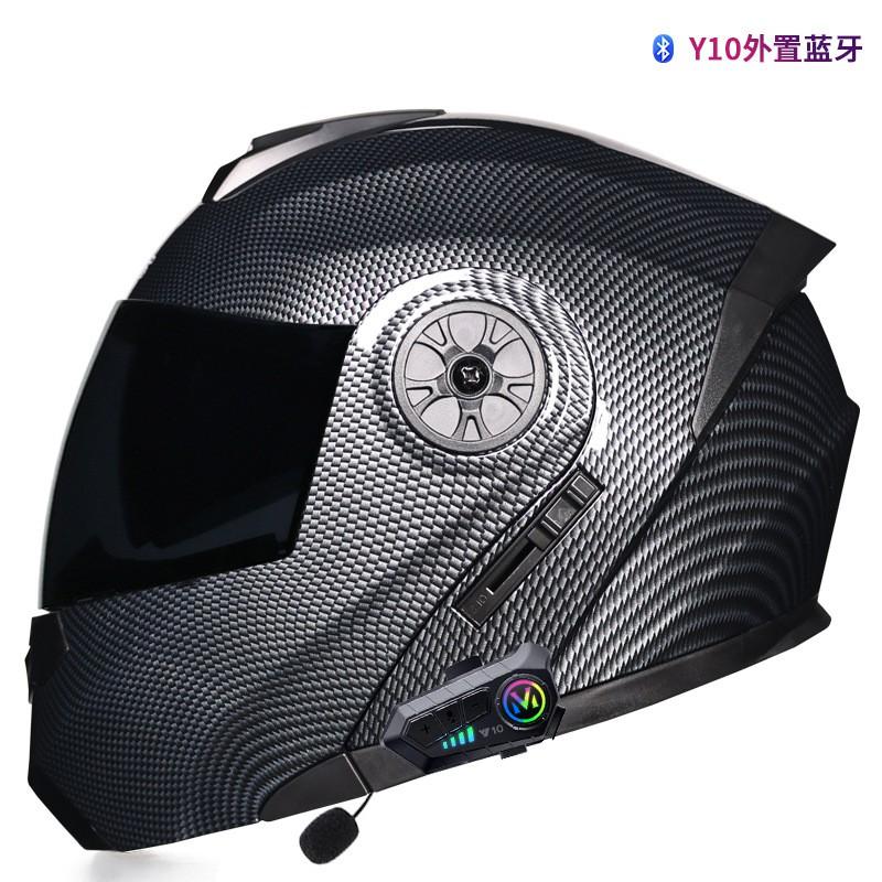 Full Face Motorcycle Helmet With Dual Visors Bluetooth Module Electric Scooter Riders Unisex Adult ABS Winter Use