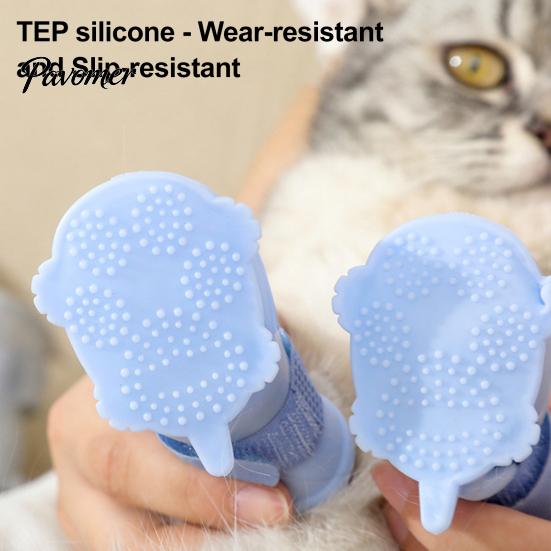 Breathable Rain Boots for Small Dogs 4Pcs Waterproof Dog Shoes, with Skid-resistant Soles, Adjustable Comfortable Paw Protection Cats Protectors,