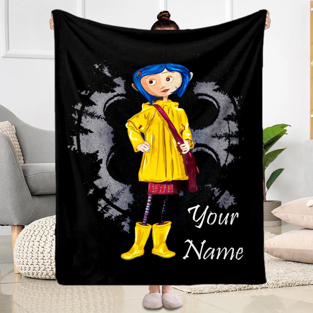 Gothic Fashion Icon Customize Text Blanket Cozy Customizable Blanket Durable Comfort Versatile for Office Living Room Picnics Bedding All-Season Use